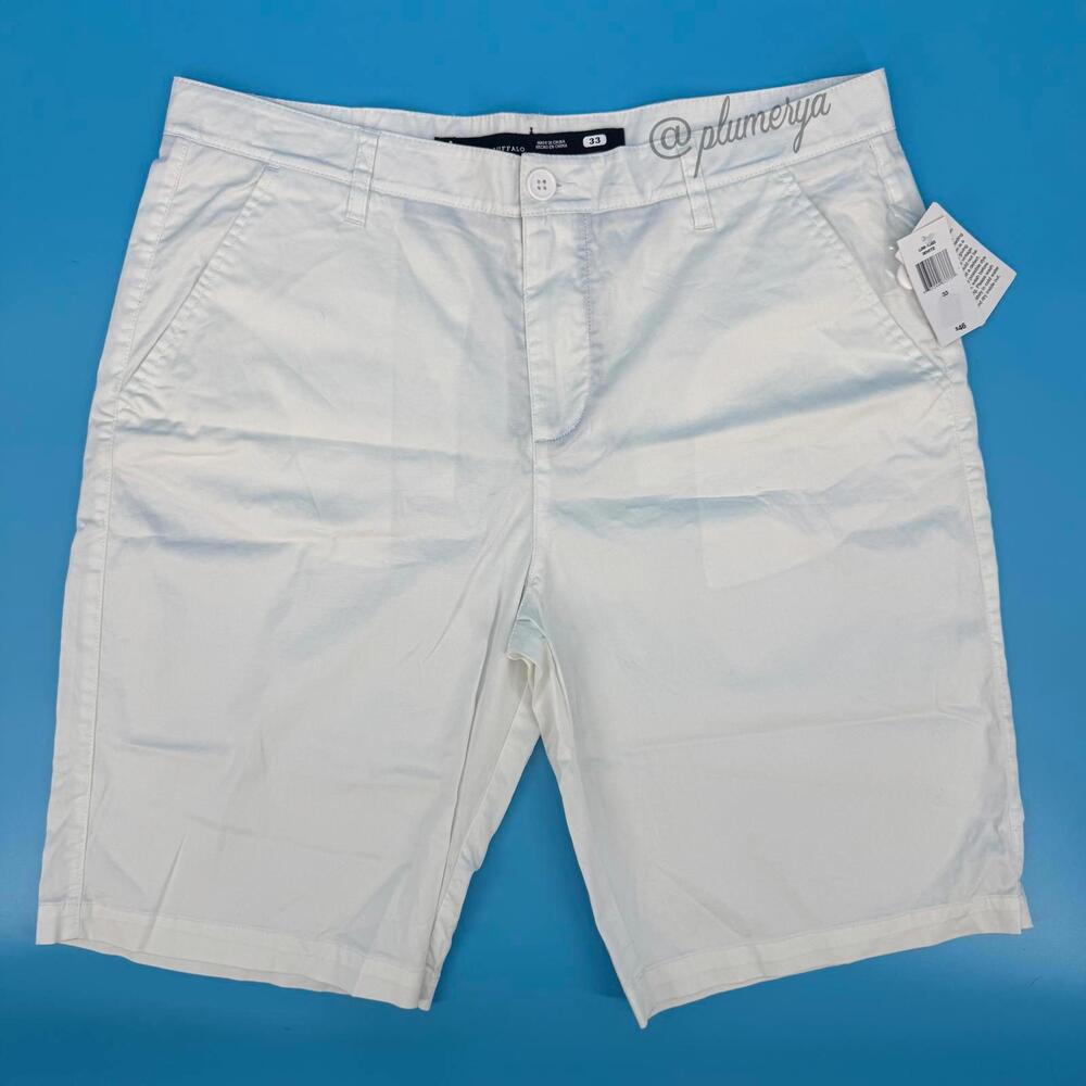 i jeans by Buffalo Men's White Summer Dress Shorts Slacks Size 33 NWT